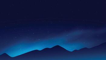 magnifique nuit ciel avec Montagne paysage pour cosmos expérience vecteur