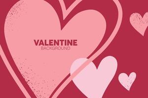 horizontal bannière avec rose et cœur objet. endroit pour texte. content valentines journée. Valentin avec pastel couleurs. vecteur