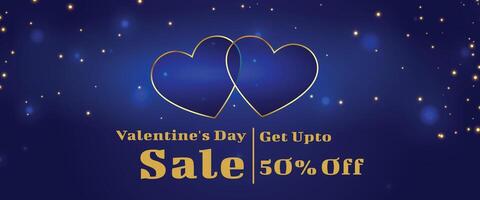 valentines journée spécial vente bannière avec l'amour cœurs conception vecteur