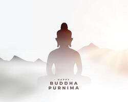 Bouddha Purnima jayanti Contexte pour paix et sacrifice vecteur