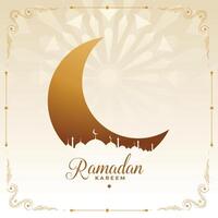 Ramadan kareem vœux carte dans islamique style vecteur