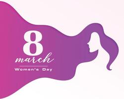 8e Mars international aux femmes journée salutation carte dans papier Couper style vecteur