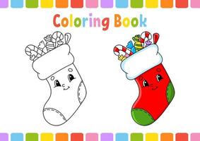 livre de coloriage pour les enfants. caractère joyeux. illustration vectorielle. style de dessin animé mignon. page fantastique pour les enfants. silhouette de contour noir. isolé sur fond blanc. vecteur