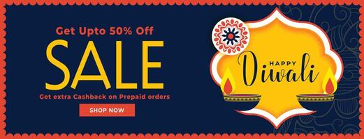 vente bannière content diwali Festival conception vecteur