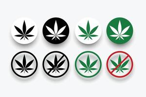 marijuana banni symboles avec feuille vecteur
