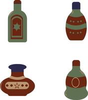 divers bouteilles Icônes collection, dessin animé conception style vecteur