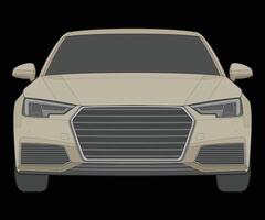 de face vue vecteur illustration de isolé surligner Couleur voiture sur noir arrière-plan, véhicule dans une plat dessin animé style.