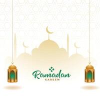 Ramadan kareem élégant décoratif carte conception vecteur