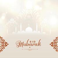 magnifique eid mubarak islamique religieux Contexte avec mosquée conception vecteur