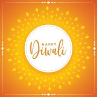 content diwali vœux carte dans Jaune Contexte vecteur