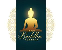 célébrer content Bouddha Purnima Contexte avec joie et paix vecteur
