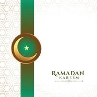 Ramadan kareem fête carte avec lune et étoile vecteur