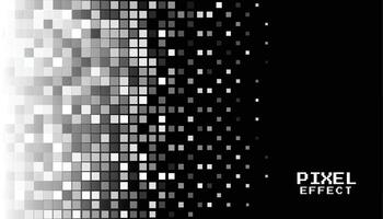 noir et blanc pixel effet géométrique bannière conception vecteur