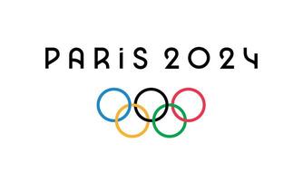 été Jeux olympiques logo. Paris 2024. international multisports événement. vecteur illustration isolé sur blanc