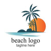 fraîcheur et Naturel beauté, Naturel et exotique plages, plage logo vecteur modèle illustration