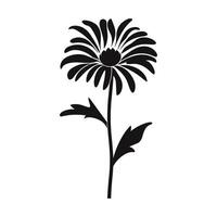 un aster fleur noir silhouette vecteur gratuit