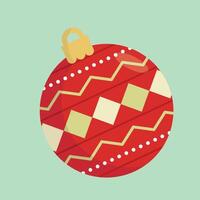 Noël des balles jouet, heureux joyeux Noël Balle suspendu, plat style, joyeux Noël salutation cartes, Noël des balles vecteur