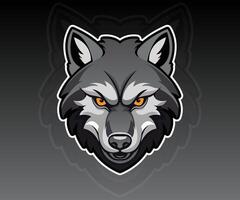 tête Loup mascotte sport, jeu logo conception. vecteur