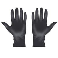 gants de protection en latex médical, gants noirs réalistes vecteur