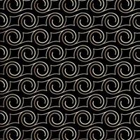 motif art déco avec des tourbillons, des couleurs noir et or vecteur