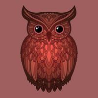 coloré détaillé hibou. et dessiner vecteur illustration