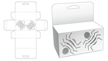 boîte suspendue avec modèle de découpe d'araignées au pochoir vecteur