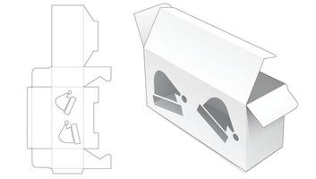 boîte de vente au détail avec modèle de découpe de fenêtre en forme de chapeau de noël vecteur