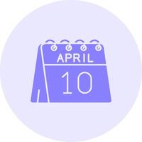 10e de avril solide duo régler icône vecteur