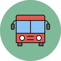 autobus ligne rempli multicolore cercle icône vecteur