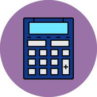 calculatrice ligne rempli multicolore cercle icône vecteur