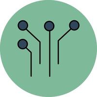 électronique circuit ligne rempli multicolore cercle icône vecteur
