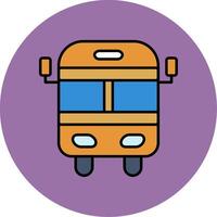 école autobus ligne rempli multicolore cercle icône vecteur