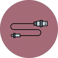 USB connecteur ligne rempli multicolore cercle icône vecteur