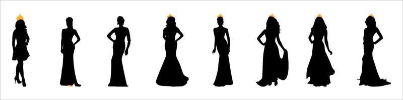 silhouettes de femmes de mode vecteur