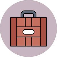 valise ligne rempli multicolore cercle icône vecteur