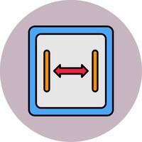 Taille ligne rempli multicolore cercle icône vecteur