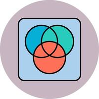 diagramme ligne rempli multicolore cercle icône vecteur