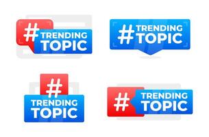 tendance sujet hashtag discours bulle collection - coloré et accrocheur vecteur discours bulles avec le hashtag tendance sujet pour numérique et social médias graphique