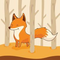 animaux mignons de dessin animé de renard vecteur