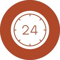 24 heures glyphe cercle icône vecteur