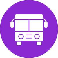 icône de cercle de glyphe de bus vecteur