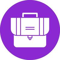 icône de cercle de glyphe de valise vecteur
