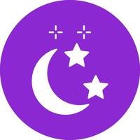 lune et étoile glyphe cercle icône vecteur