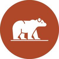 polaire ours glyphe cercle icône vecteur