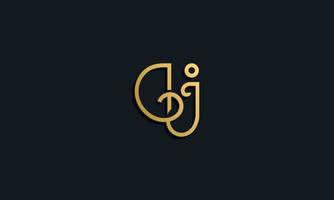 logo dj de lettre initiale de mode de luxe.