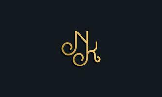 logo de la lettre initiale de la mode de luxe nk. vecteur