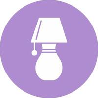 icône de cercle de glyphe de lampe de table vecteur