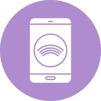 icône de cercle de glyphe de smartphone vecteur