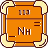 nihonium rempli glissé rétro icône vecteur