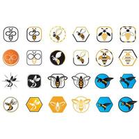 icône ensemble animal abeille logo vecteur